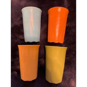 Vintage‎ Stanley Home Products Set of 4 Plastic Cups 7 oz. Retro Juice Cups PROP